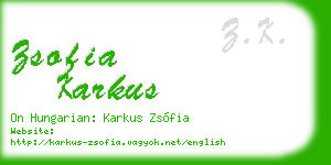 zsofia karkus business card