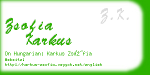 zsofia karkus business card